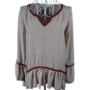 About a Girl Bell Sleeve Boho Top SZ XS